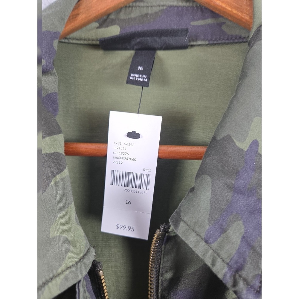 Lane Bryant Field Utility Green Blue Camo Jacket Womens 16 Fitted Grunge NEW - Picture 10 of 13
